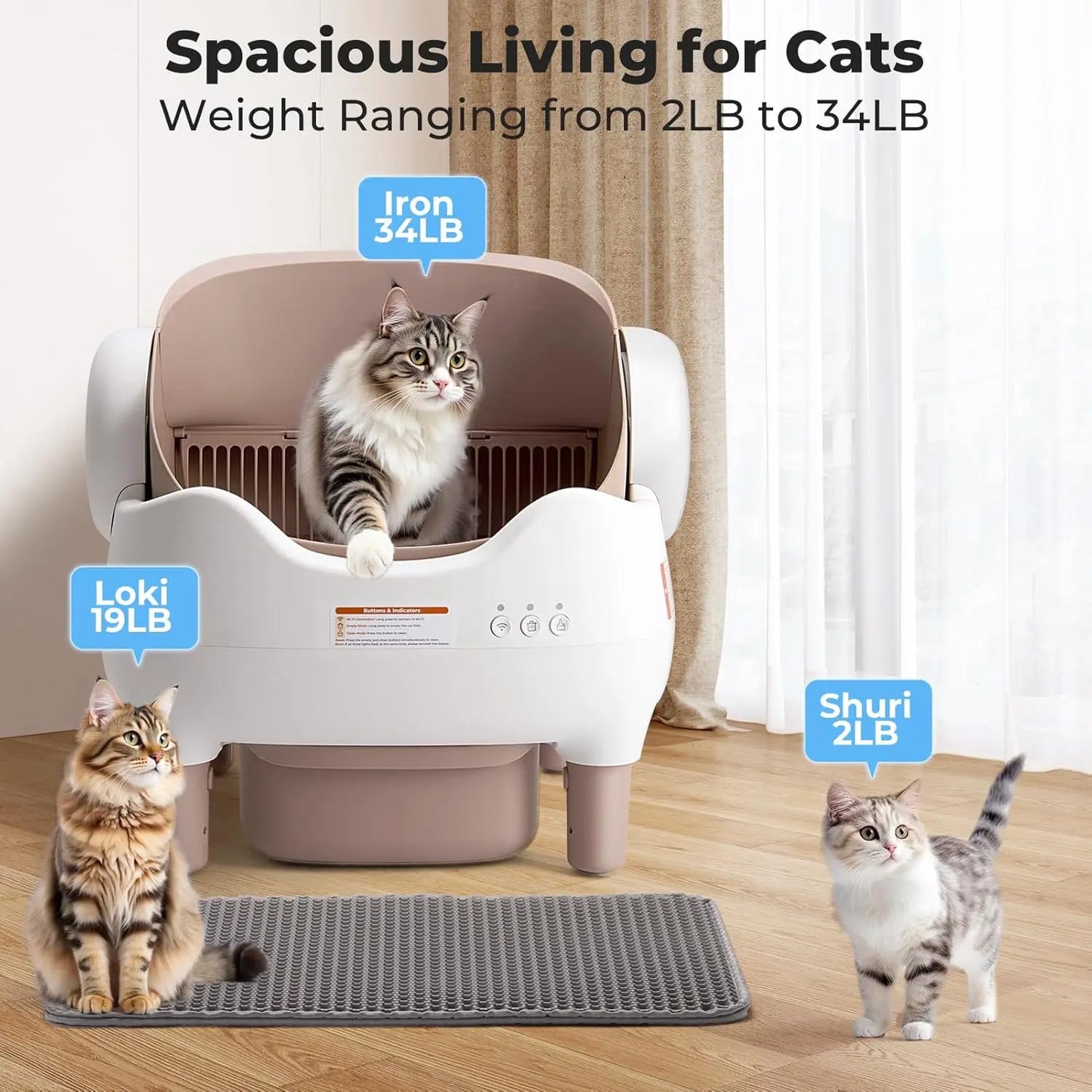 Automatic Self Cleaning Cat Litter Box Odorless APP Control