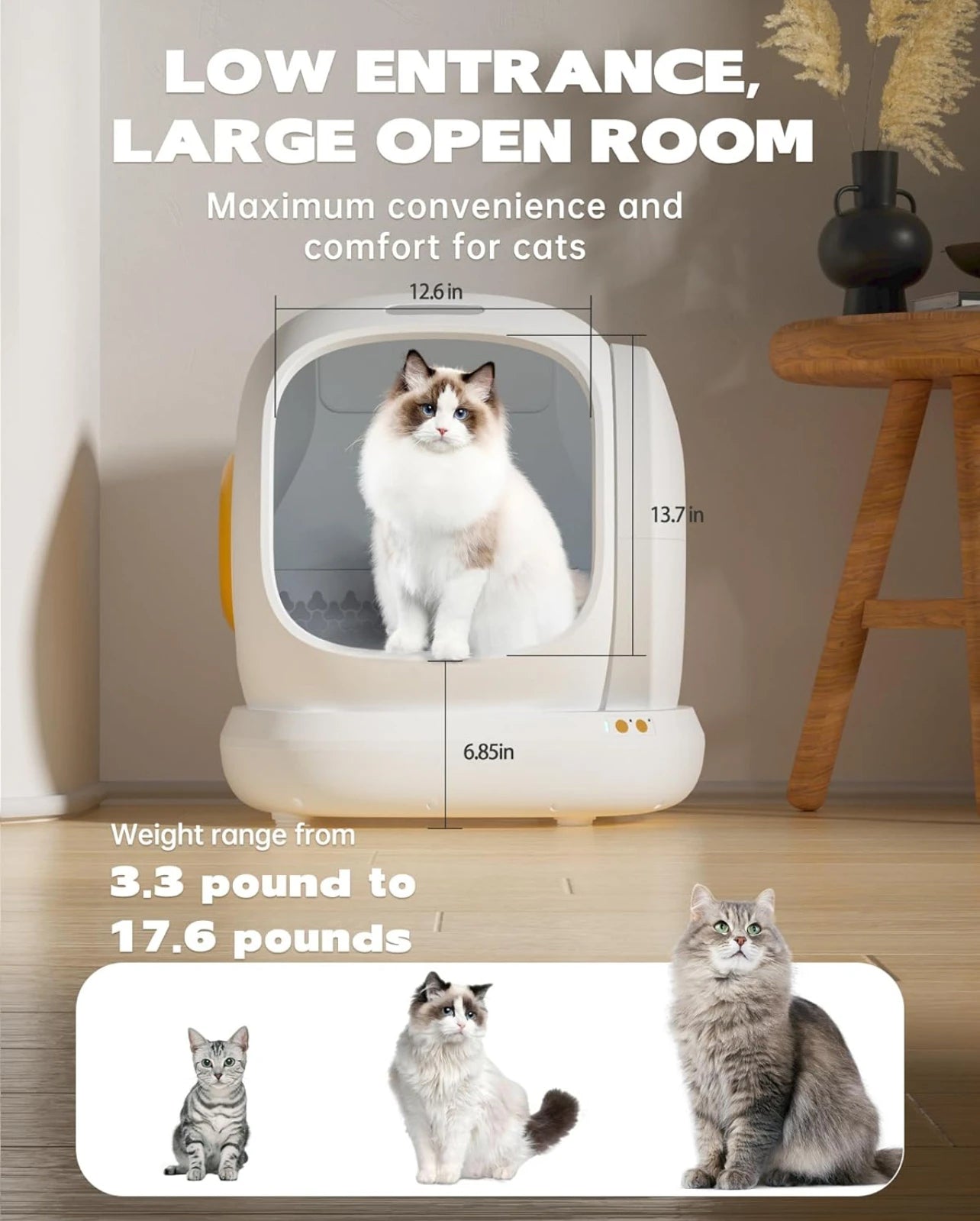 UBPet C20 Smart Self Cleaning Cat Litter Box, Odor Control & App Monitoring