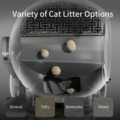 Self-Cleaning Litter Box – Automatic Robot with App Control (Grey)