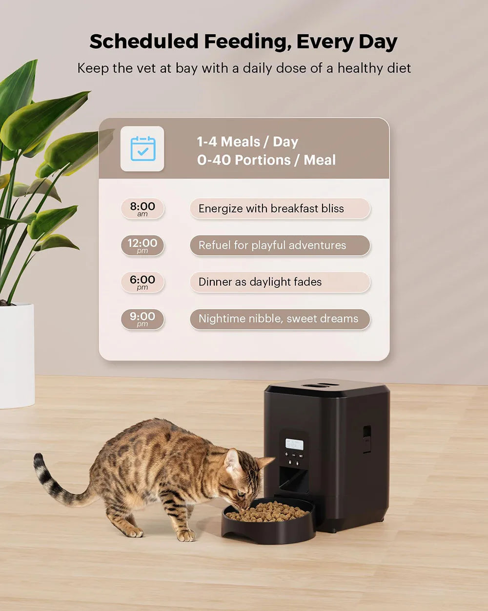 Automatic Pet Feeder – Timed Meal Scheduling & Portion Control
