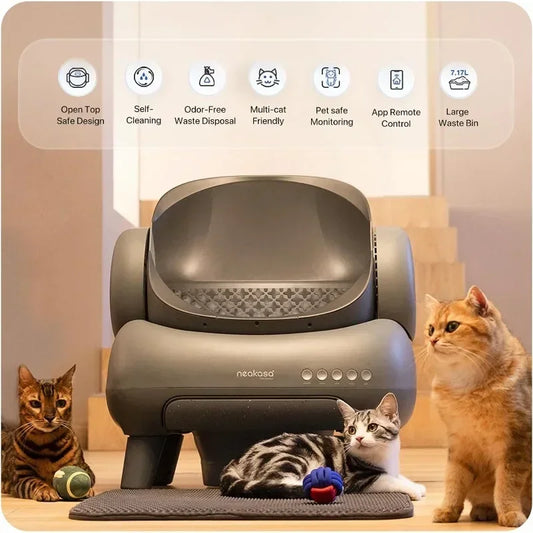 M1 Smart Open-Top Self-Cleaning Cat Litter Box with App Control ( Upgraded )