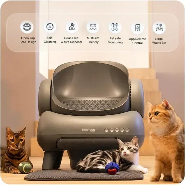 M1 Smart Open-Top Self-Cleaning Cat Litter Box with App Control ( Upgraded )