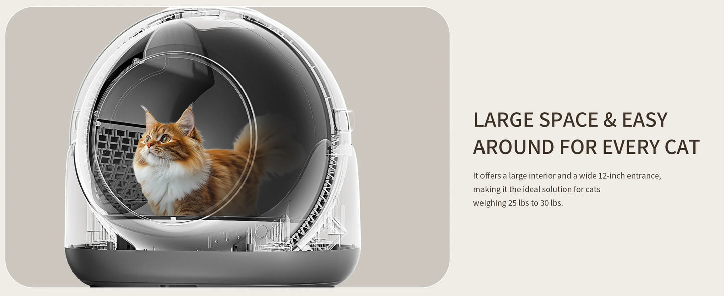 Self-Cleaning Litter Box – Automatic Robot with App Control (Grey)