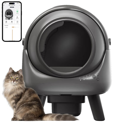 Self-Cleaning Litter Box – Automatic Robot with App Control (Grey)